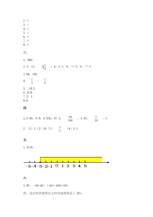 人教版数学小升初模拟试卷精选.docx