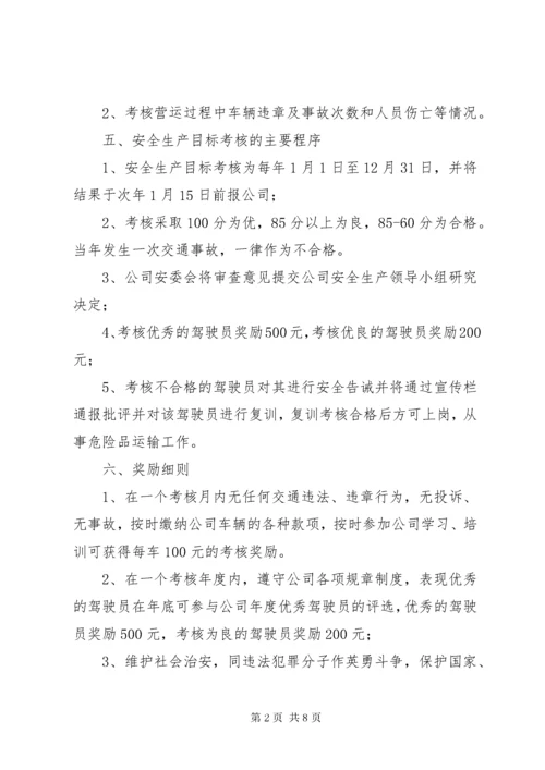 4.危险品运输企业安全生产目标考核与奖惩办法.docx