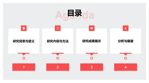 红色商务风毕业论文中期研究成果展示PPT模板