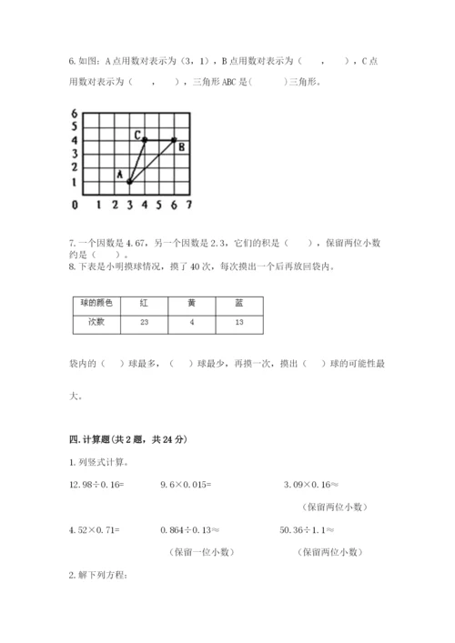 2022人教版五年级上册数学期末测试卷（完整版）word版.docx