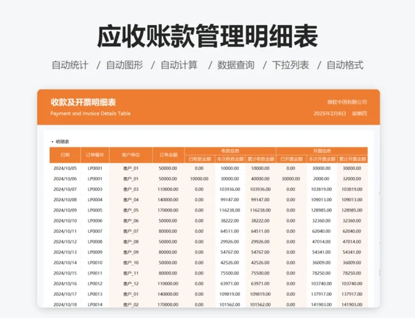 应收账款管理明细表