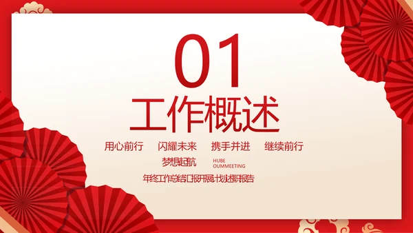 红色剪纸国风年度工作计划动态PPT