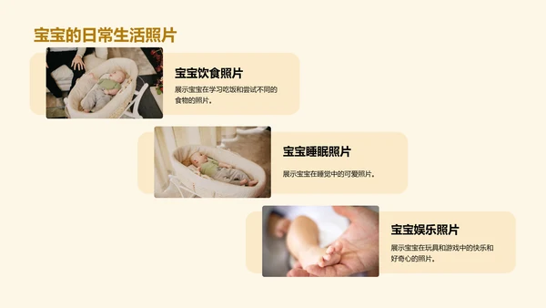 黄色儿童成长记录相册PPT模板
