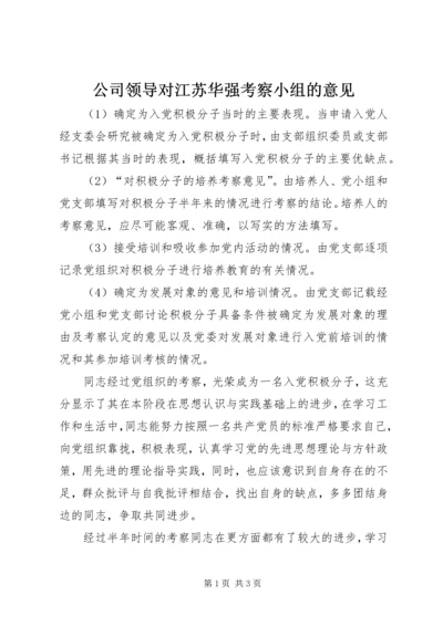 公司领导对江苏华强考察小组的意见 (2).docx
