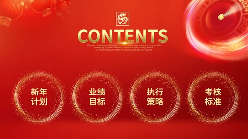 红金科技风大气2024新年元旦跨年时钟龙年开门红商务通用PPT