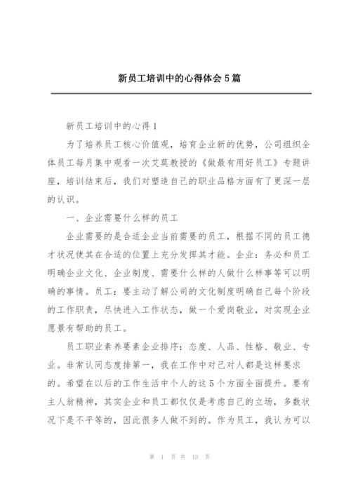 新员工培训中的心得体会5篇.docx