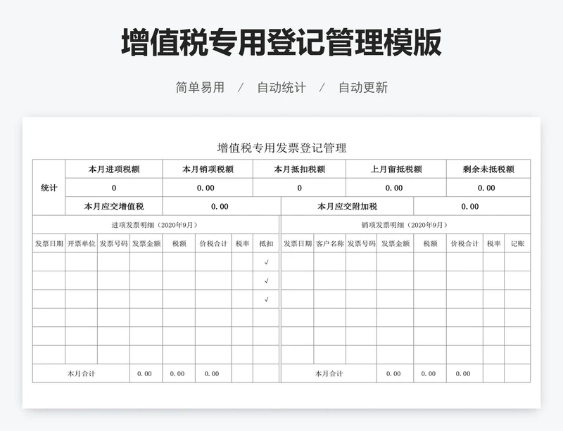 增值税专用登记管理模版