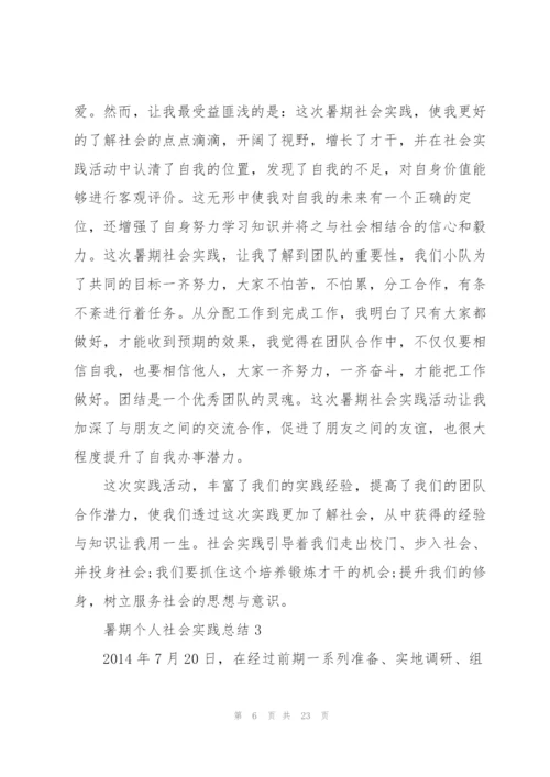 暑期个人社会实践总结5篇.docx