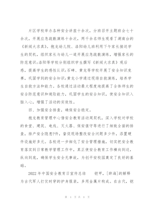 2022年中国安全教育日宣传总结.docx