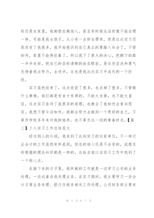 个人实习工作总结范文.docx