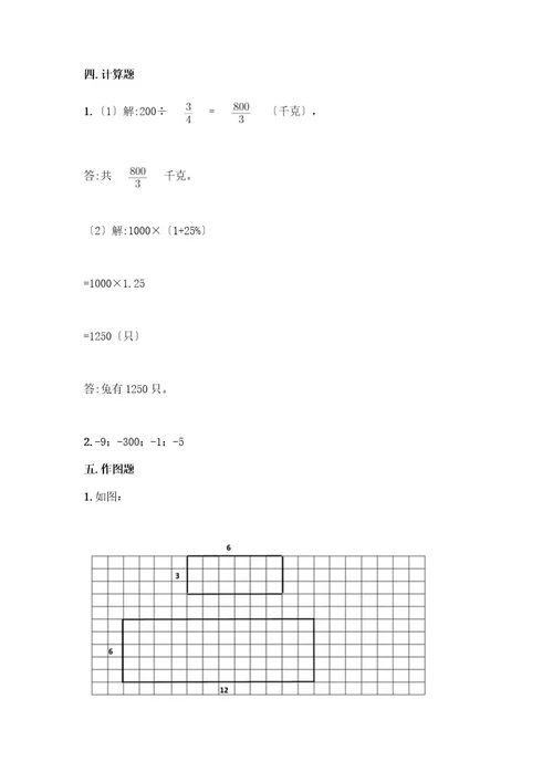 六年级下册数学期末测试卷巩固