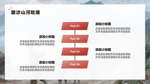 红色写实油画复古风长征精神专题团课PPT模板