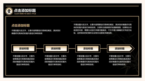 黑金简约中国文学活动PPT演示模板