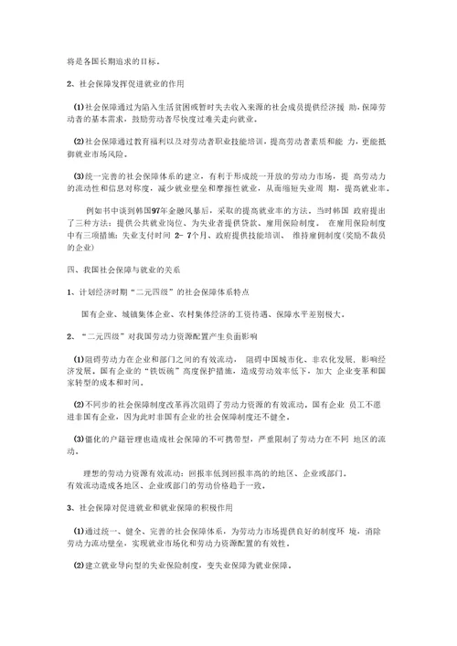 考研社会保障理论与制度读书笔记第四章社会保障相关关系