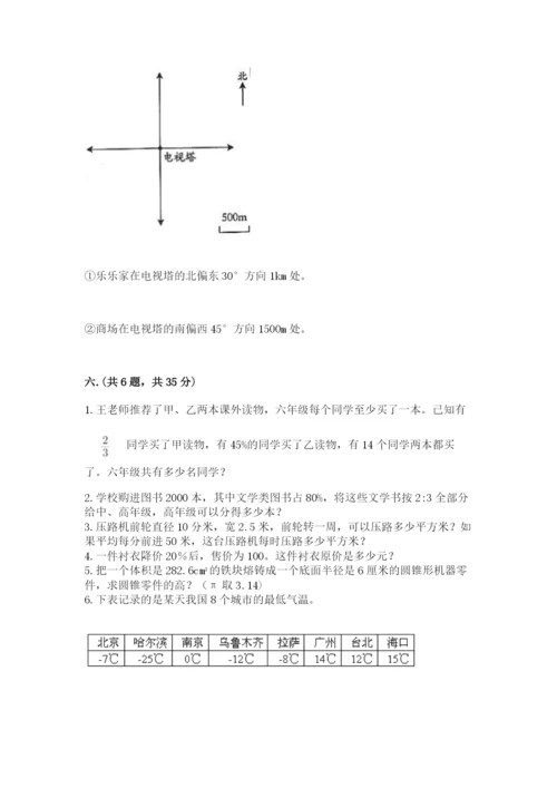 人教版六年级数学下学期期末测试题附参考答案（培优a卷）.docx