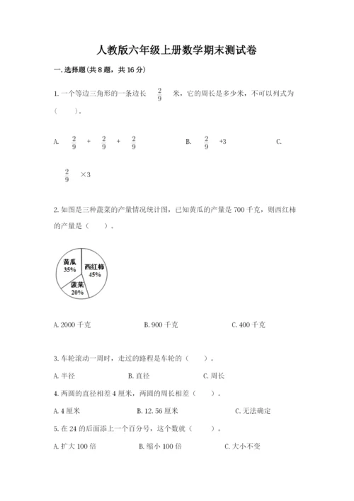 人教版六年级上册数学期末测试卷带答案（突破训练）.docx