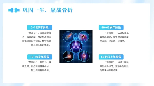 蓝色简约风世界骨质疏松日课件