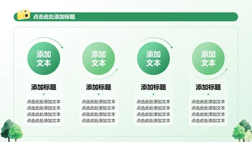 绿色水彩小清新风格暑假生活汇报PPT模板