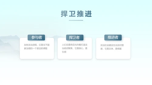 蓝色中国风法律法规讲堂动态PPT模板