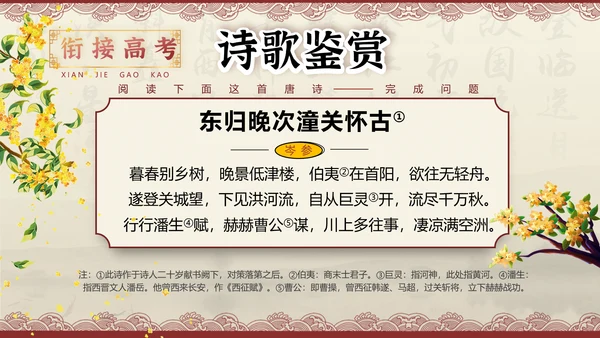 桂枝香金陵怀古诗歌鉴赏解析PPT模板