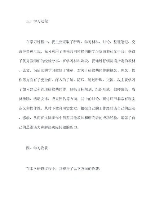 研修共同体研修个人总结