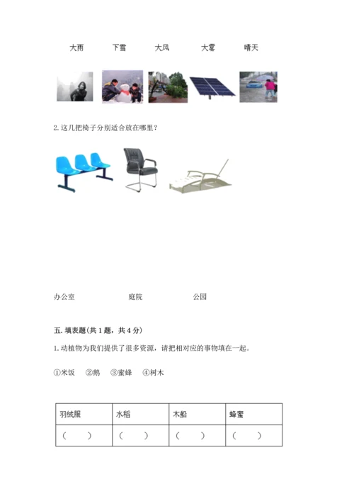 教科版科学二年级上册《期末测试卷》（基础题）.docx