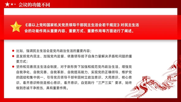 党建党员干部党课小课堂分享民主生活会和组织生活会区别PPT