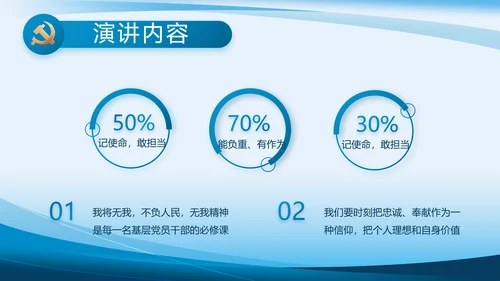 蓝色大气党建党支部年终工作总结PPT