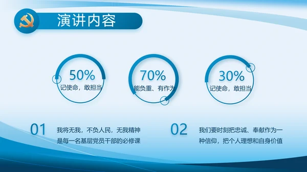蓝色大气党建党支部年终工作总结PPT