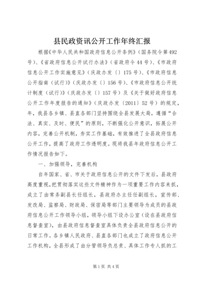 县民政资讯公开工作年终汇报.docx