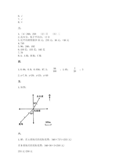 青岛版六年级数学下册期末测试题往年题考.docx