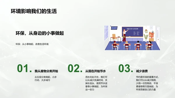 绿色校园行动指南PPT模板