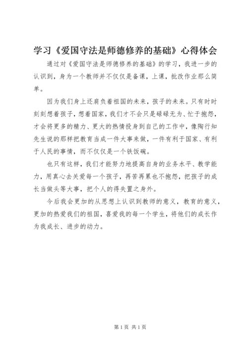 学习《爱国守法是师德修养的基础》心得体会 (2).docx