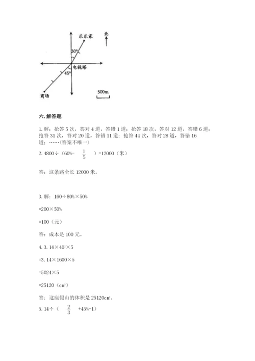 小学六年级下册数学期末卷精品（达标题）.docx