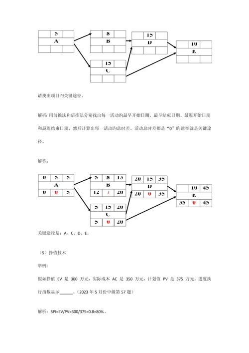 信息系统项目管理师九个公式计算题.docx