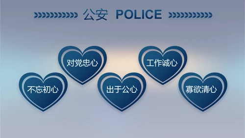 蓝色公安年终工作总结新年计划PPT