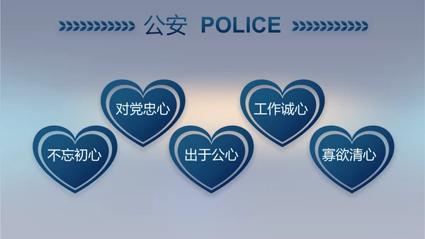 蓝色公安年终工作总结新年计划PPT