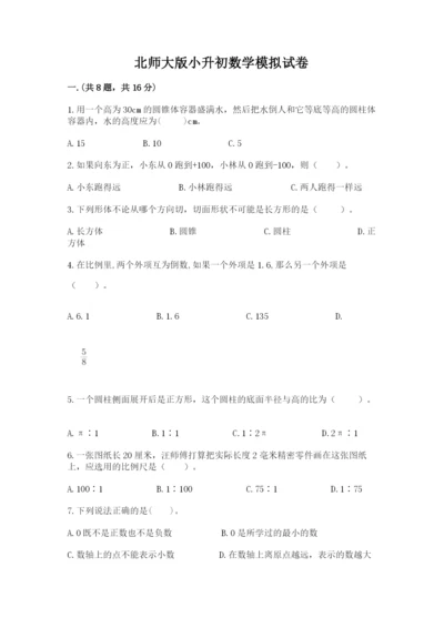 北师大版小升初数学模拟试卷精品（能力提升）.docx