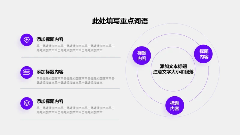 关系页-紫色简约风3项圆形图