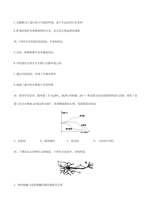 2023年全国中学生生物学竞赛湖南省初赛试题.docx