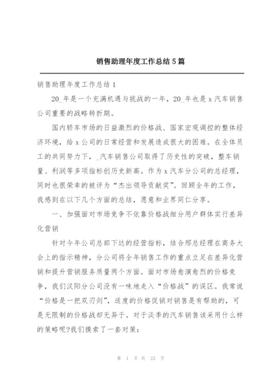 销售助理年度工作总结5篇.docx