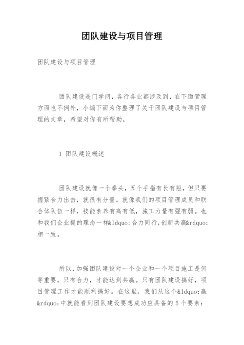 团队建设与项目管理.docx