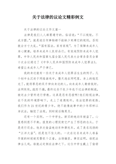 关于法律的议论文精彩例文.docx