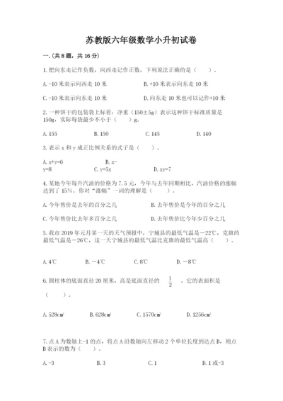 苏教版六年级数学小升初试卷【名师推荐】.docx