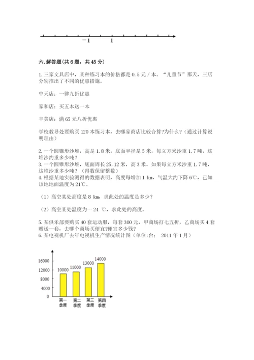 沪教版数学六年级下册期末检测试题带答案（黄金题型）.docx