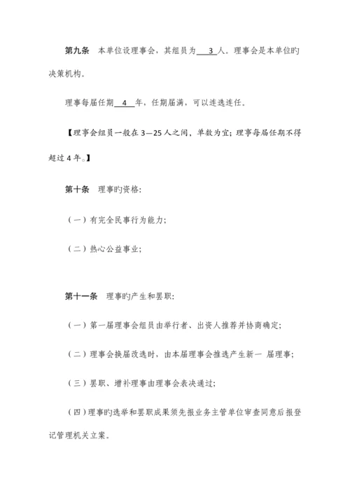 民办非企业单位章程示范文本.docx