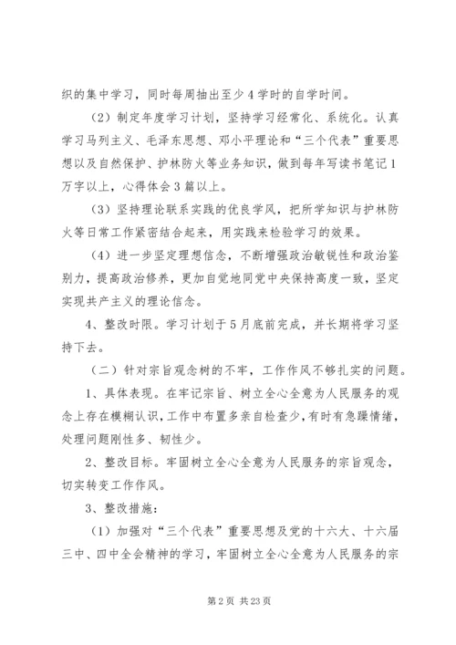 林场干部党性分析整改措施.docx