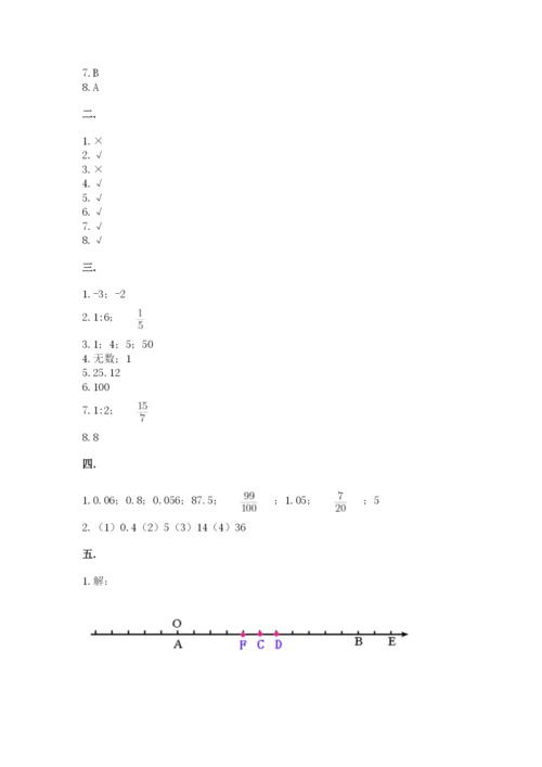 沪教版六年级数学下学期期末测试题附答案【达标题】.docx