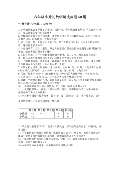 六年级小升初数学解决问题50道【必考】.docx