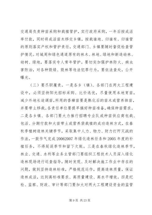 全县周边绿化和绿色通道建设工作情况五篇.docx